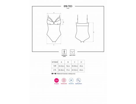 Body Obsessive koronkowe z otwartym krokiem S/M - 3
