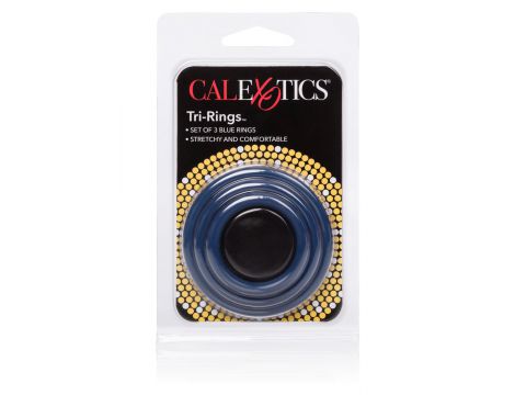 Pierścienie erekcyjne Tri Rings Calexotics silikonowe niebieskie - 4