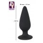 Korek analny Heavy Black Velvets M czarny 8,9 cm - 12