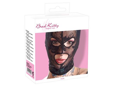 Maska BDSM koronkowa czarna Bad Kitty