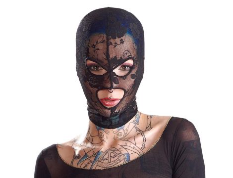 Maska BDSM koronkowa czarna Bad Kitty - 2