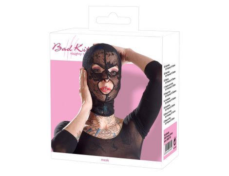 Maska BDSM koronkowa czarna Bad Kitty - 4