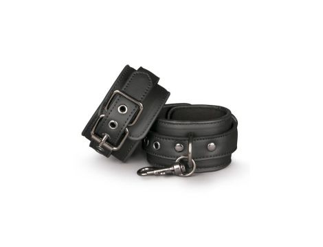 Kajdanki skórzane EasyToys czarne regulowane - 2