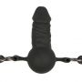 Knebel piłkowy z silikonowym penisem EasyToys czarny 9.5 cm - 11