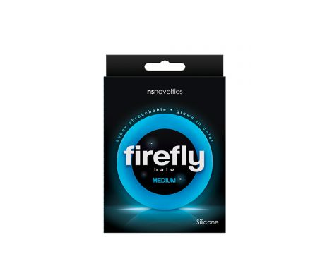 Pierścień erekcyjny silikonowy Firefly Halo niebieski świecący w ciemności - 3