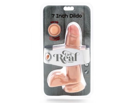 Dildo z jądrami ToyJoy dual density 18 cm jasny - 3