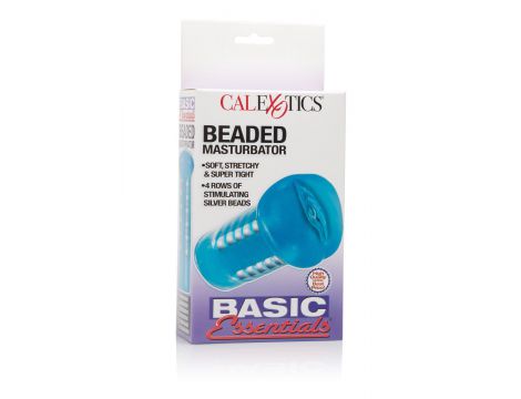 Masturbator z koralikami BasicEssentials Calexotics niebieski 13 cm - 2