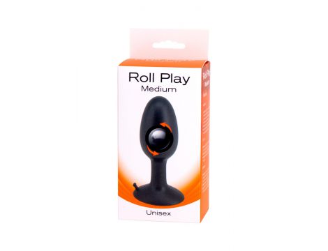 Korek analny silikonowy Roll Play Medium czarny 10 cm - 2