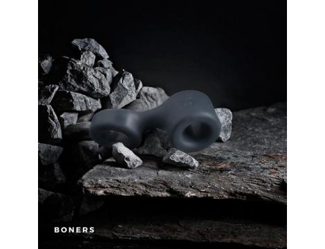 Pierścień erekcyjny z napinaczem na jądra Boners szary - 3