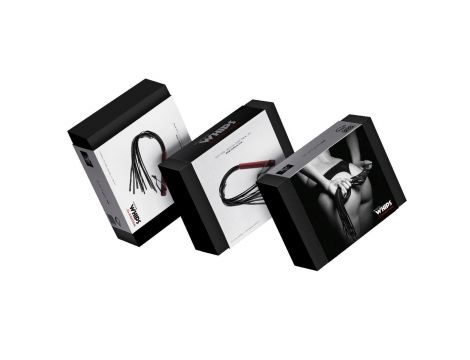 Pejcz mały skórzany Whips czerwony 60 cm - 3