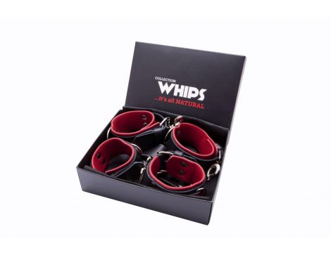 Skórzany krzyżak Whips Collection czerwony