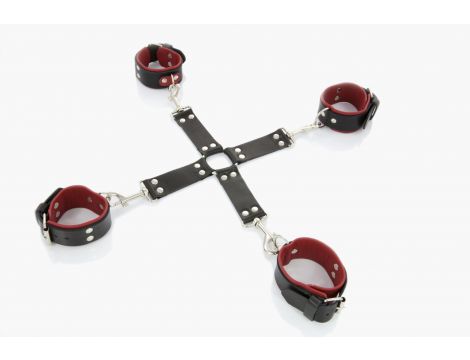 Skórzany krzyżak Whips Collection czerwony - 2
