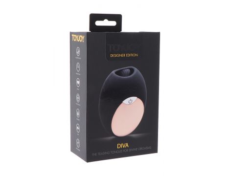 Stymulator łechtaczki Diva Mini Tongue ToyJoy czarny USB 7 cm - 2
