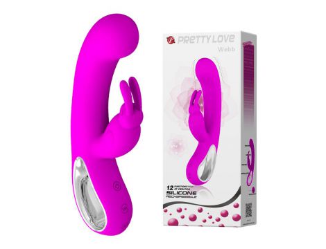 Wibrator króliczek silikonowy Pretty Love Webb różowy USB 21 cm