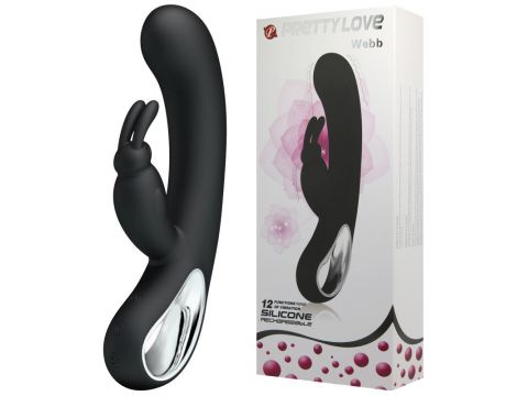 Wibrator króliczek silikonowy Pretty Love Webb czarny USB 21 cm