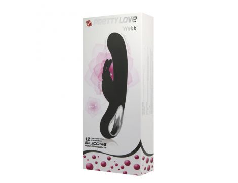 Wibrator króliczek silikonowy Pretty Love Webb czarny USB 21 cm - 8
