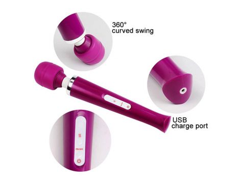 Stymulator łechtaczki Magic Wand silikonowy czarny USB 10 funkcji - 13