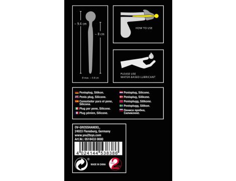 Silikonowy penis plug Penisplug 9,6 cm - 14
