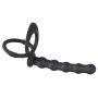 Pierścień na penisa i jądra z dildo analnym Black Velvets silikonowy - 5