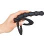 Pierścień na penisa i jądra z dildo analnym Black Velvets silikonowy - 11