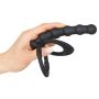 Pierścień na penisa i jądra z dildo analnym Black Velvets silikonowy - 8