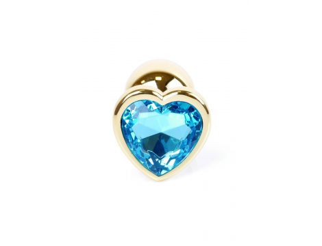 Plug-Jewellery Gold  Heart PLUG- Light Blue - 2