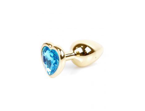 Plug-Jewellery Gold  Heart PLUG- Light Blue - 7
