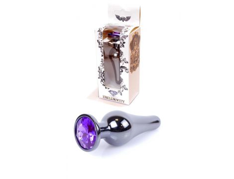 Plug-Jewellery Dark Silver BUTT PLUG- Purple