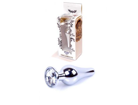 Plug-Jewellery Silver BUTT PLUG- Clear