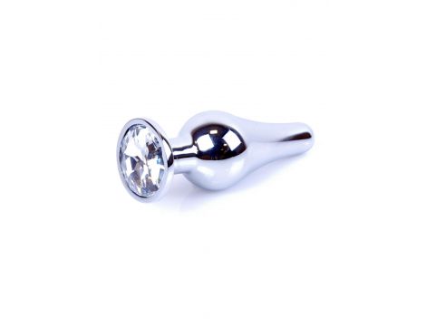 Plug-Jewellery Silver BUTT PLUG- Clear - 8