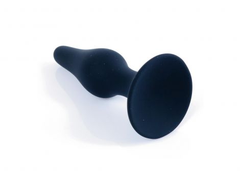 Korek analny silikonowy BOSS czarny mały 10 cm - 2