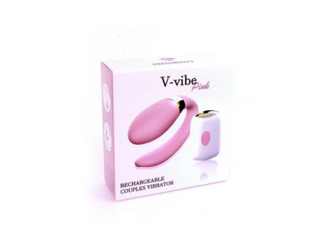 Stymulator V Vibe różowy silikonowy USB z pilotem B Series Smart - 11