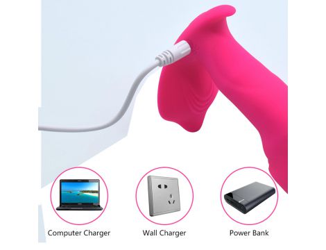 Wibrator analny silikonowy do majtek pulsator z ogrzewaniem USB Fox - 10