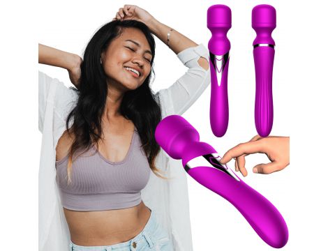 Stymulator silikonowy podwójny B Series Fox fioletowy USB