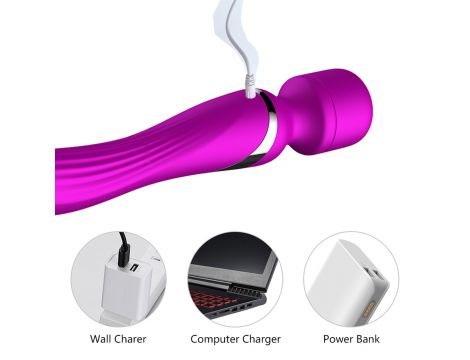 Stymulator silikonowy podwójny B Series Fox fioletowy USB - 15