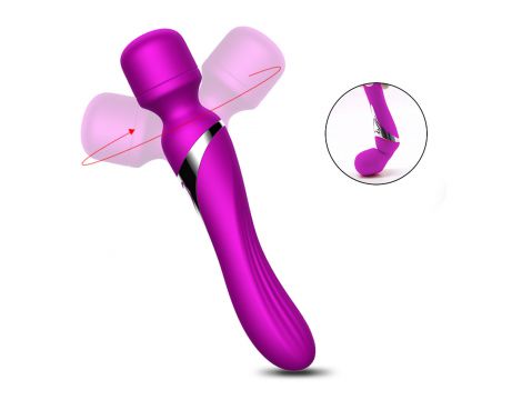 Stymulator silikonowy podwójny B Series Fox fioletowy USB - 13