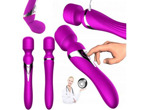 Stymulator silikonowy podwójny B Series Fox fioletowy USB - 3
