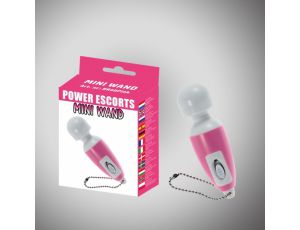 Mini wibrator wand Power Escorts różowy 6,5 cm