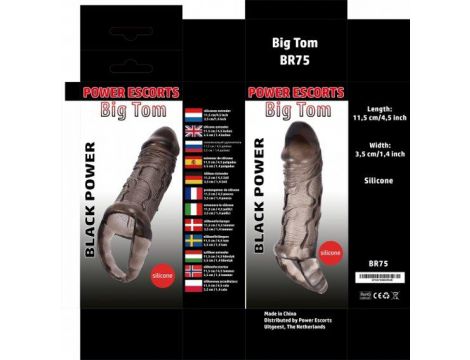 Przedłużka na penisa Big Tom czarna 11 5 cm - 4