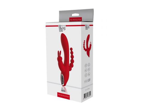 Wibrator króliczek silikonowy Hera Dream Toys czerwony 21 cm - 2