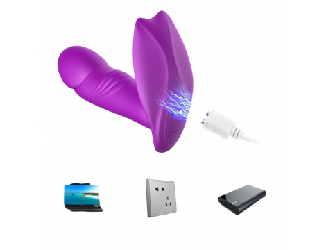 Wibrator analny majtkowy silikonowy B Series Fox USB z ogrzewaniem - 12