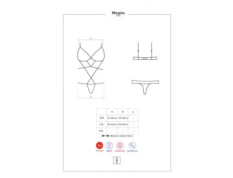 Body Megies Obsessive geometryczne koronkowe czarne S/M - 7