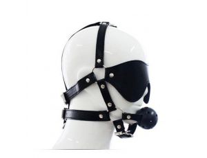 Uprząż do twarzy z maską i kneblem Toyz4lovers czarna