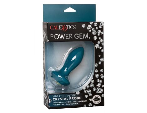 Wibrujący korek analny silikonowy Calexotics niebieski 9,5 cm - 2