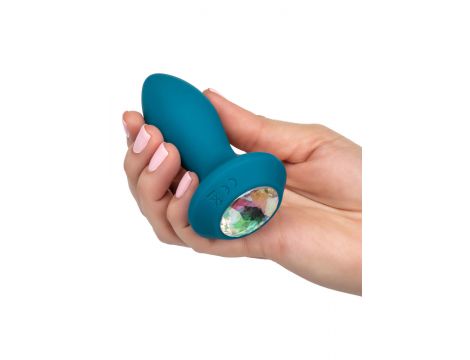 Wibrujący korek analny silikonowy Calexotics niebieski 9,5 cm - 4