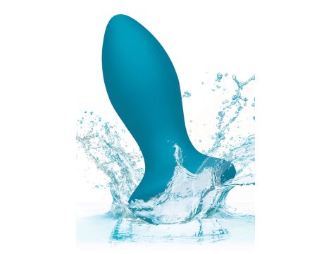 Wibrujący korek analny silikonowy Calexotics niebieski 9,5 cm - 5