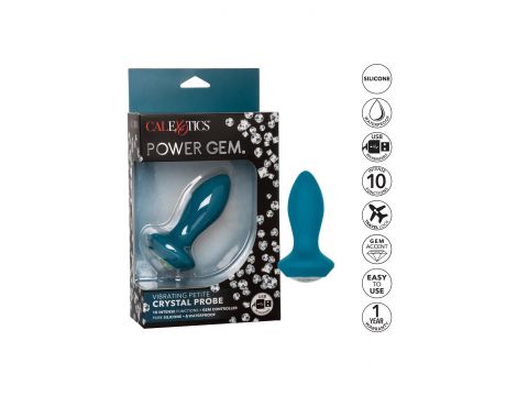 Wibrujący korek analny silikonowy Calexotics niebieski 9,5 cm - 8