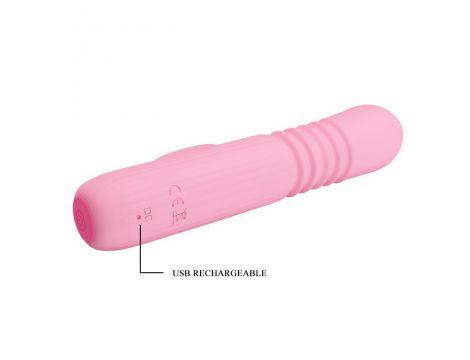 Wibrator Pretty Love Leopold silikonowy z pchaniem USB - 6