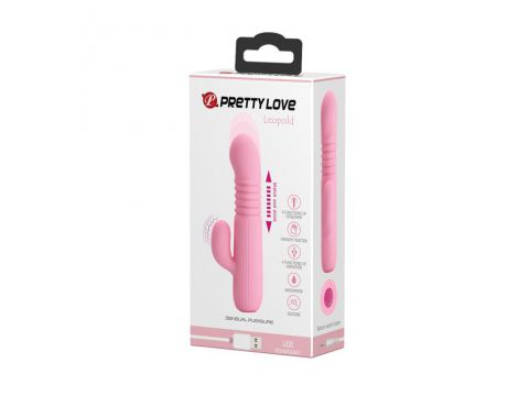 Wibrator Pretty Love Leopold silikonowy z pchaniem USB - 8