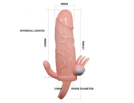 Przedłużka wibrująca Baile Brave Man Skin 17 cm - 5